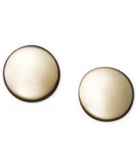 Add a hint of gold for ultimate luxury. These flat surface ball stud earrings feature a smooth 14k gold setting. Approximate diameter: 5 mm.