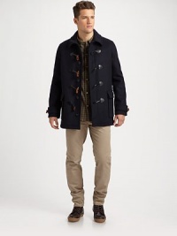 Sleek and modern with the rugged refinement of classic chinos, in fine cotton twill with a slim, straight fit.Waistband with button close and belt loops Zip fly Flat front Front slash pockets and coin pocket Back welt pockets Cotton Machine wash ImportedAdditional Information Men's Pants, Shorts & Swimwear - Waist Sizing (European Equivalents) Sleek and modern with the rugged refinement of classic chinos, in fine cotton twill with a slim, straight fit.Waistband with button close and belt loops Zip fly Flat front Front slash pockets and coin pocket Back welt pockets Cotton Machine wash ImportedAdditional Information Men's Pants, Shorts & Swimwear - Waist Sizing (European Equivalents)