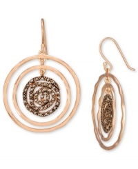 Add some glitter and glam to your look. Genevieve & Grace's pretty graduated circle drop earrings feature sparkling marcasite in 18k rose gold over sterling silver. Approximate drop: 2 inches.