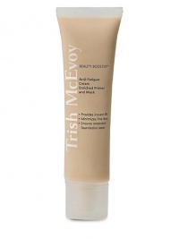 Trish's Beauty Booster Anti-Fatigue Cream is a versatile, skin-brightening power moisturizer perfect for anytime you want to erase the signs of fatigue. It is the ideal beauty primer for long-wearing makeup on your dryer days and instantly lifts and tightens skin while minimizing fine linesfor a smooth, cushiony finish. On days your skin is looking its most fatigued or needs a mega-dose of moisture, wear as a mask applied in a concentrated layer, let sit for 15 minutes and then rinse away. Trish's Beauty Booster Anti-Fatigue Cream is a versatile, skin-brightening power moisturizer perfect for anytime you want to erase the signs of fatigue. It is the ideal beauty primer for long-wearing makeup on your dryer days and instantly lifts and tightens skin while minimizing fine linesfor a smooth, cushiony finish. On days your skin is looking its most fatigued or needs a mega-dose of moisture, wear as a mask applied in a concentrated layer, let sit for 15 minutes and then rinse away.