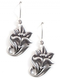 Clara Beau Sterling Silver Plated Lotus Flower Dangle Earrings