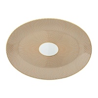 Embellished with an organically complex honeycomb pattern and rendered in gold-tipped earthy hues, the Reynaud Tresor large oval dish lends boho-chic sophistication to the dining table. Embellished with an organically complex honeycomb pattern and rendered in gold-tipped earthy hues, the Reynaud Tresor large oval dish lends boho-chic sophistication to the dining table.