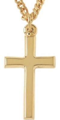 Bob Siemon Gold Plated Plain Cross Pendant Necklace, 24