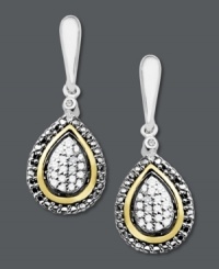 Make this April birthday an extra special one. Surprise her with teardrop-shaped earrings decorate with round-cut diamonds (1/8 ct. t.w.). Set in 14k gold and sterling silver. Approximate drop: 1 inch.