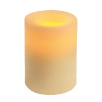 Inglow CG54400CR00 Flameless Round Pillar Candle, 4-Inch Tall, Cream