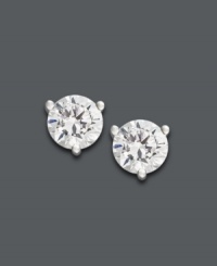 The gift she'll never forget. These stunning stud earrings feature round-cut, certified, near colorless diamonds (3/4 ct. t.w.) set in polished, 18k white gold. Approximate diameter: 1/6 inch.
