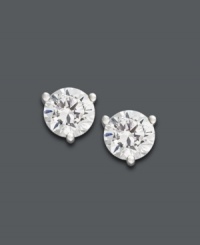 The gift she'll never forget. These stunning stud earrings feature round-cut, certified, near colorless diamonds (3/4 ct. t.w.) set in polished, 18k white gold. Approximate diameter: 1/6 inch. The gift she'll never forget. These stunning stud earrings feature round-cut, certified, near colorless diamonds (3/4 ct. t.w.) set in polished, 18k white gold. Approximate diameter: 1/6 inch.