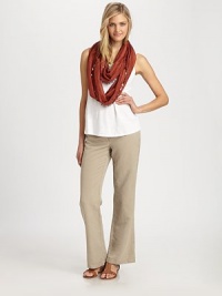 A beloved trouser design with a classic zip fly and hook-and-eye closure offering the perfect everyday-chic look.Hook-and-eye closureZip flyBack yokeInseam, about 32Rise, about 1075% lyocell/25% linenMachine washImported Model shown is 5'10 (177cm) wearing US size 4. A beloved trouser design with a classic zip fly and hook-and-eye closure offering the perfect everyday-chic look.Hook-and-eye closureZip flyBack yokeInseam, about 32Rise, about 1075% lyocell/25% linenMachine washImported Model shown is 5'10 (177cm) wearing US size 4.