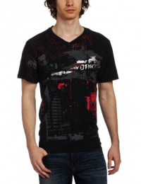 Marc Ecko Cut & Sew Men's Grid Lock V-Neck Short Sleeve T-Shirt