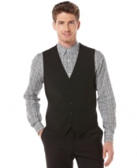 Straight laced? Maybe. Ready for a night out? Definitely. This vest from Perry Ellis gets you from office hours to after hours in style.