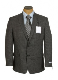 Calvin Klein Mens 2 Button Black Gray Check Wool Slim Fit Sport Coat Jacket