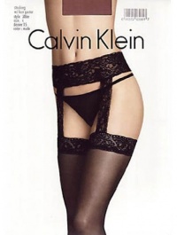 Calvin Klein Hosiery: Stocking with Lace Garter Thigh Highs Style 386N Calvin Klein Hosiery: Stocking with Lace Garter Thigh Highs Style 386N
