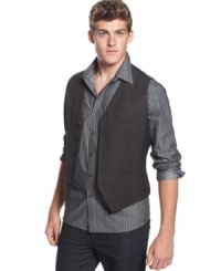 Get vested. This slick vest from Kenneth Cole Reaction adds some swagger to your evening style.