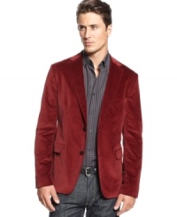 Step up your style game with this velvet blazer from Hugo Boss. Step up your style game with this velvet blazer from Hugo Boss.