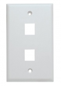 Shaxon BM303WP2-B, 2 Port Single Gang White Keystone Wall Plate Shaxon BM303WP2-B, 2 Port Single Gang White Keystone Wall Plate