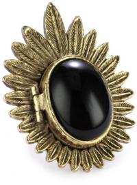 House of Harlow 1960 Gold-Plated Feather Locket Ring House of Harlow 1960 Gold-Plated Feather Locket Ring