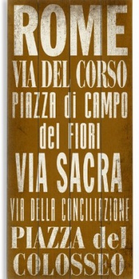 Rome 14x32 Artistic Planked Wood Sign by Cory Steffen Rome 14x32 Artistic Planked Wood Sign by Cory Steffen