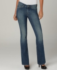 For classic denim style in a flattering fit, check out this look from Calvin Klein Jeans! In a medium wash with a bootcut leg, these jeans pair perfectly with tees and sweaters alike! For classic denim style in a flattering fit, check out this look from Calvin Klein Jeans! In a medium wash with a bootcut leg, these jeans pair perfectly with tees and sweaters alike!