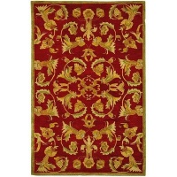 Safavieh AN527A Anatolia Collection 6-Feet Handmade Hand-Spun Wool Round Area Rug, Burgundy and Sage Safavieh AN527A Anatolia Collection 6-Feet Handmade Hand-Spun Wool Round Area Rug, Burgundy and Sage