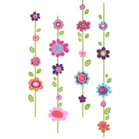 RoomMates RMK1622GM Flower Stripe Peel & Stick Giant Wall Decal RoomMates RMK1622GM Flower Stripe Peel & Stick Giant Wall Decal