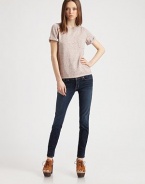 An everyday essential updated in a soft, heathered linen and cotton knit.BoatneckShort cuffed sleevesChest pocketPullover styleAbout 22 from shoulder to hem74% cotton/26% linenDry cleanImportedModel shown is 5'9 (175cm) wearing US size Small.