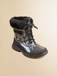 Metallic-coated suede adds the right touch of shine to this durable cold weather style.Lace frontEmbossed UGG logoCoated suede upperShearling liningFlexible rubber sole with superior tractionCushioning footbedImported Metallic-coated suede adds the right touch of shine to this durable cold weather style.Lace frontEmbossed UGG logoCoated suede upperShearling liningFlexible rubber sole with superior tractionCushioning footbedImported