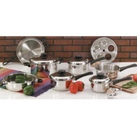 Maxam KT17 17-Piece 9-Element Surgical-Stainless-Steel Waterless Cookware Set