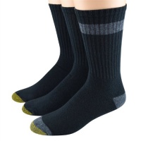 Gold Toe Men's Socks Cushion Cotton Crew Black 3pairs Gold Toe Men's Socks Cushion Cotton Crew Black 3pairs