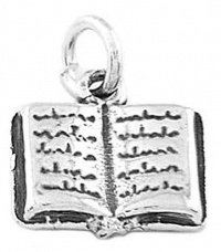 Sterling Silver One Sided Open Book Charm Sterling Silver One Sided Open Book Charm