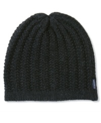 From Tommy Hilfiger, a ribbed beanie that shows off this year's chunky knits and rough-hewn textures. From Tommy Hilfiger, a ribbed beanie that shows off this year's chunky knits and rough-hewn textures.