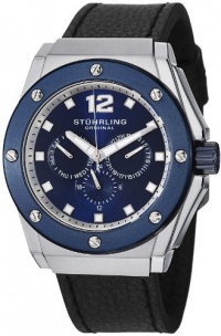 Stuhrling Original Men's 469.33156 Special Reserve Apocalypse Midnight Quartz Multi-Function Black Leather Strap Watch