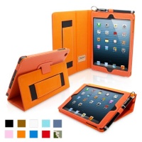 Snugg iPad Mini Leather Case in Orange - Flip Stand Cover with Elastic Hand Strap and Premium Nubuck Fibre Interior - Automatically Wakes and Puts the Apple iPad Mini to Sleep Snugg iPad Mini Leather Case in Orange - Flip Stand Cover with Elastic Hand Strap and Premium Nubuck Fibre Interior - Automatically Wakes and Puts the Apple iPad Mini to Sleep