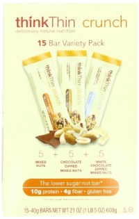 thinkThin Crunch Variety Box, Gluten Free, 1.41-Ounce Bars (Pack of 15) thinkThin Crunch Variety Box, Gluten Free, 1.41-Ounce Bars (Pack of 15)