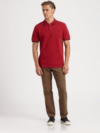 The ultimate go-to choice from work to weekends, effortlessly tailored in lightweight, straight-fitting cotton for extended style and comfort.Flat-front styleSide slash, back welt and patch pocketsFront coin pocketInseam, about 34CottonDry cleanImported The ultimate go-to choice from work to weekends, effortlessly tailored in lightweight, straight-fitting cotton for extended style and comfort.Flat-front styleSide slash, back welt and patch pocketsFront coin pocketInseam, about 34CottonDry cleanImported