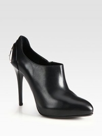 Supple leather combines with a polished metal accent in this modern, low-cut design. Self-covered heel, 5 (125mm)Covered platform, ¾ (20mm)Compares to a 4¼ heel (110mm)Leather upper with metal insertSide zipLeather lining and solePadded insoleMade in Italy Supple leather combines with a polished metal accent in this modern, low-cut design. Self-covered heel, 5 (125mm)Covered platform, ¾ (20mm)Compares to a 4¼ heel (110mm)Leather upper with metal insertSide zipLeather lining and solePadded insoleMade in Italy