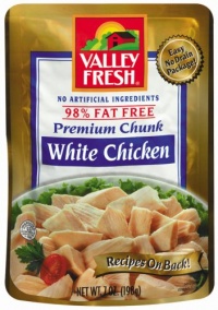 Valley Fresh Premium White Chicken Cuts, 7-Ounce Pouches (Pack of 12)