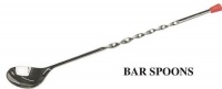 Winco 11-inch Bar Mixing Spoon Stainless Steel With Removable Red Tip Winco 11-inch Bar Mixing Spoon Stainless Steel With Removable Red Tip