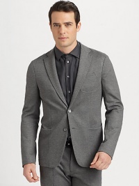 This jacket, featuring classic elbow patches, is made with a touch of stretch for an impeccable fit.Two-button closureLong sleevesElbow patchesPatch pocketsAbout 30 from shoulder to hem62% viscose/21% wool/14% nylon/3% elastaneDry cleanImported This jacket, featuring classic elbow patches, is made with a touch of stretch for an impeccable fit.Two-button closureLong sleevesElbow patchesPatch pocketsAbout 30 from shoulder to hem62% viscose/21% wool/14% nylon/3% elastaneDry cleanImported