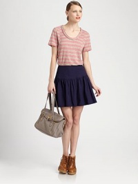 Wide waistband balances out a playfully short ruffle skirt. Wide waistbandExposed back zipperAbout 17 long61% linen/36% cotton/3% spandexDry cleanImportedModel shown is 5'10 (177cm) wearing US size 2. Wide waistband balances out a playfully short ruffle skirt. Wide waistbandExposed back zipperAbout 17 long61% linen/36% cotton/3% spandexDry cleanImportedModel shown is 5'10 (177cm) wearing US size 2.