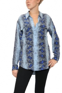 Women's Equipment Signature L/S Blouse in Powder Multi