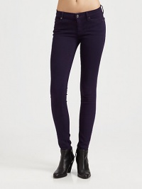 With a comfy, figure-complementing rise and slim-leg construction, these special twill skinnies have 50% more recovery than any other stretch fabric. THE FITLeg opening, about 10Medium rise, about 8Inseam, about 30THE DETAILSZip flyFive-pocket style93% cotton/6% polyester/1% spandexMachine washMade in USA of imported fabricModel shown is 5'9 (175cm) wearing US size 4. With a comfy, figure-complementing rise and slim-leg construction, these special twill skinnies have 50% more recovery than any other stretch fabric. THE FITLeg opening, about 10Medium rise, about 8Inseam, about 30THE DETAILSZip flyFive-pocket style93% cotton/6% polyester/1% spandexMachine washMade in USA of imported fabricModel shown is 5'9 (175cm) wearing US size 4.