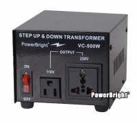 Power Bright VC500W Voltage Transformer 500 Watt Step Up/Down converter 110/120 Volt - 220/240 Volt Power Bright VC500W Voltage Transformer 500 Watt Step Up/Down converter 110/120 Volt - 220/240 Volt