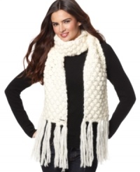 The chunkier the knit, the better. Stay one step ahead of the cold with this thick, textured scarf by MICHAEL Michael Kors. The chunkier the knit, the better. Stay one step ahead of the cold with this thick, textured scarf by MICHAEL Michael Kors.