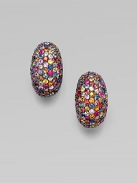 A colorful, curved style in sterling silver. Sterling silver Length, about 1 Clip back Imported A colorful, curved style in sterling silver. Sterling silver Length, about 1 Clip back Imported