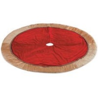 Holiday Lane Red Scroll Christmas Tree Skirt with Gold Trim Border ~ 52 Inch Diameter Holiday Lane Red Scroll Christmas Tree Skirt with Gold Trim Border ~ 52 Inch Diameter