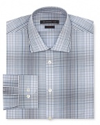 A multi-tonal gingham check pattern refreshes your fine dress shirting wardrobe.