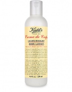 Light-weight body lotion, a lighter version of the classic Creme de Corps body cream, moisturizes skin and leaves it soft and smooth all day long.  Powerfully ultra lightweight moisturizer  Absorbs instantly  Skin keeps its natural softness and suppleness  8.4 oz. 