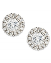 A look that's quite heavenly. True Miracle's halo stud earrings dazzle with round-cut diamonds (3/4 ct. t.w.) providing a lustrous touch. Set in 14k white gold. Approximate diameter: 1/3 inch. A look that's quite heavenly. True Miracle's halo stud earrings dazzle with round-cut diamonds (3/4 ct. t.w.) providing a lustrous touch. Set in 14k white gold. Approximate diameter: 1/3 inch.