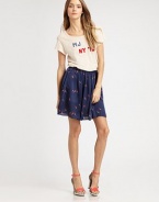 Soft whisperweight cotton detailed with chic felted letters for a signature retro look.ScoopneckShort sleevesPullover styleAbout 27 from shoulder to hemCottonMachine washImportedModel shown is 5'10 (177cm) wearing US size Small.