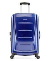 Peace of mind is packed right in! Built lightweight, yet durable, this hardside stunner takes on trip after trip with an incredibly tough, protective approach that simply coasts through terminals and hotels on four easy-glide spinner wheels. The ribbed exterior opens to reveal a fully-lined interior with a zippered compartment for accessories and cross straps for securing clothes and minimizing wrinkles. 10-year warranty. Peace of mind is packed right in! Built lightweight, yet durable, this hardside stunner takes on trip after trip with an incredibly tough, protective approach that simply coasts through terminals and hotels on four easy-glide spinner wheels. The ribbed exterior opens to reveal a fully-lined interior with a zippered compartment for accessories and cross straps for securing clothes and minimizing wrinkles. 10-year warranty.